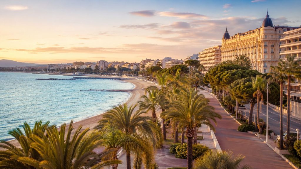 Boulevard de la Croisette et front de mer de Cannes