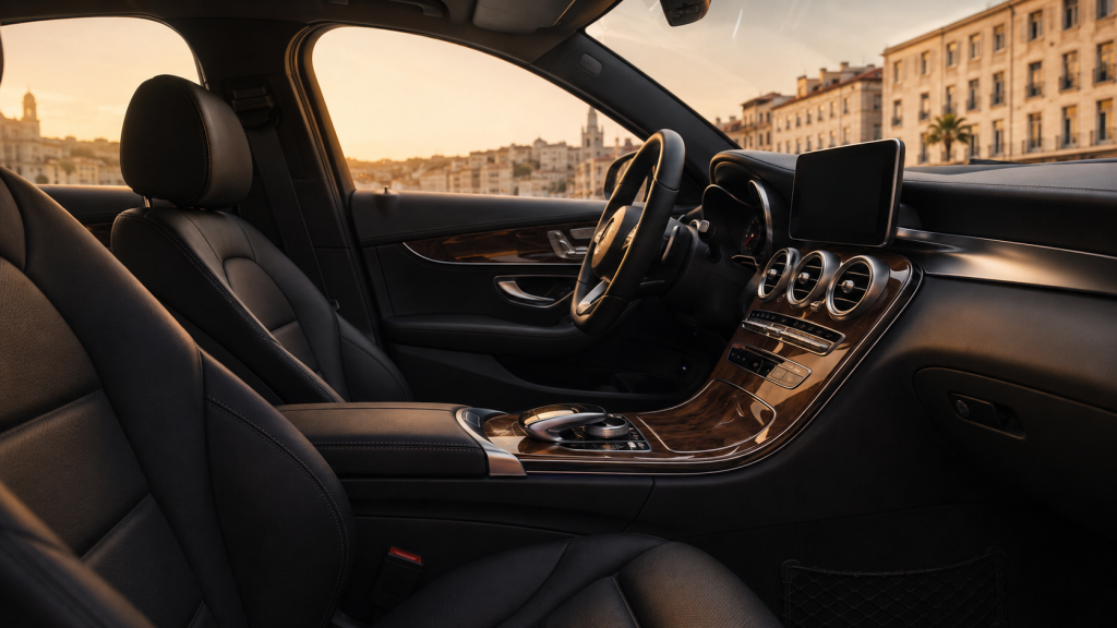 Intérieur Mercedes Classe C cuir noir et bois premium - DC Driving
