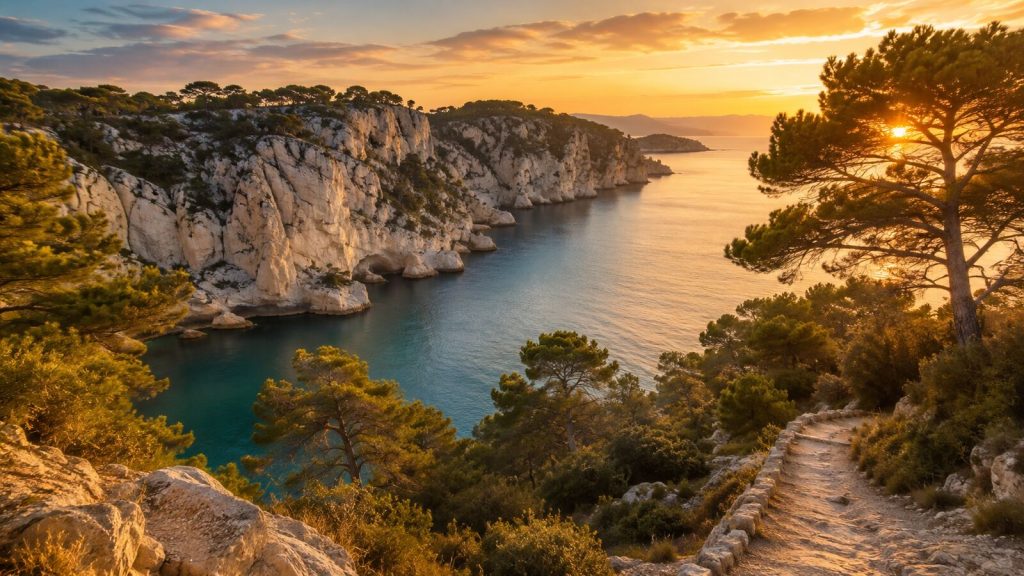 Calanques de Cassis vues depuis la mer, Bouches-du-Rhône