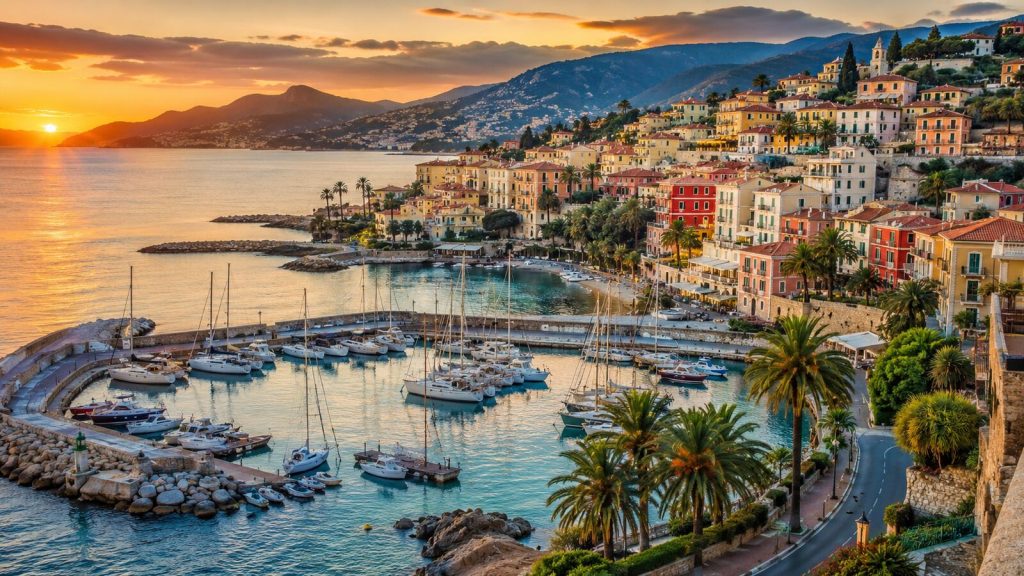 Riviera italienne vue depuis la côte ligure
